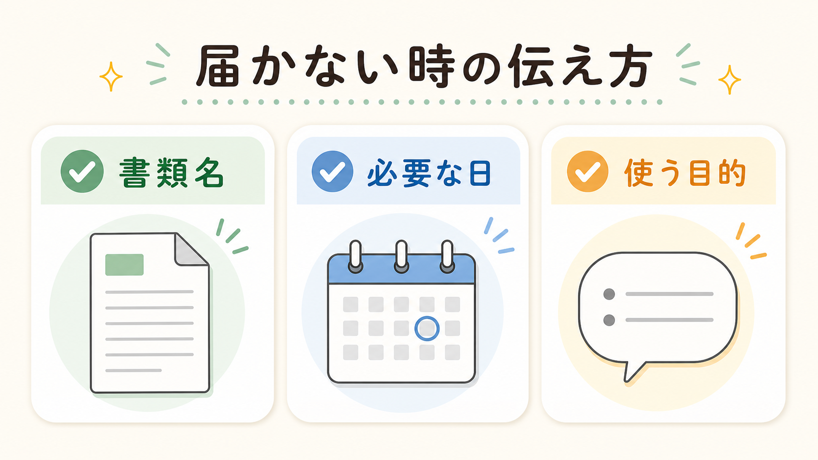 届かない時の伝え方