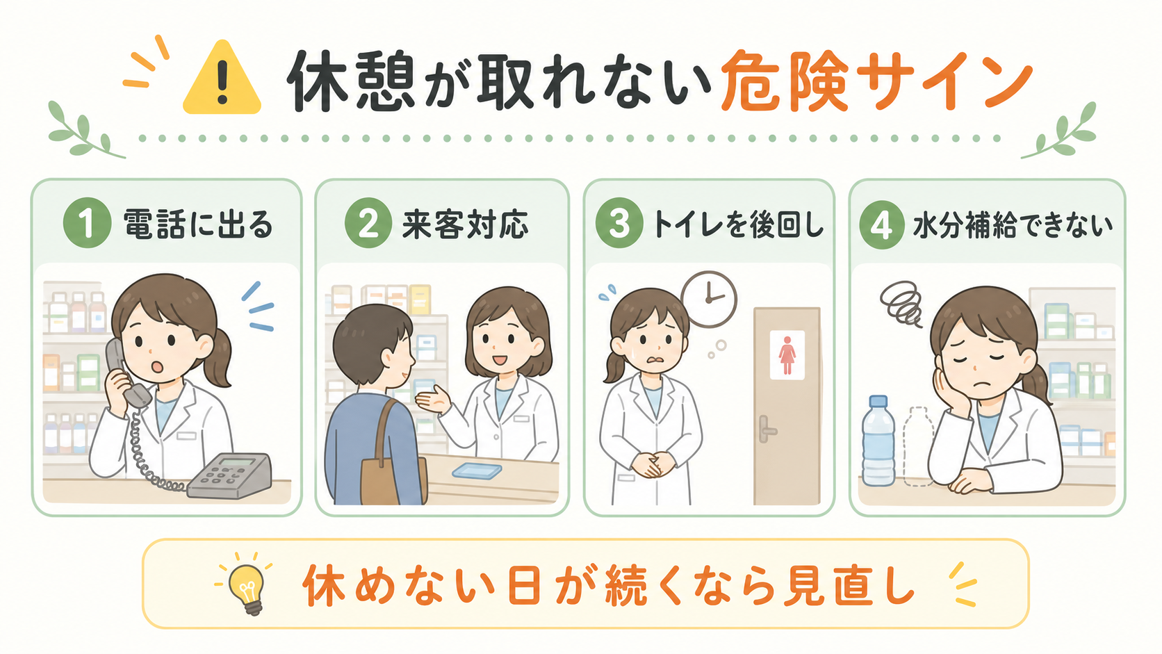 休憩が取れない危険サイン