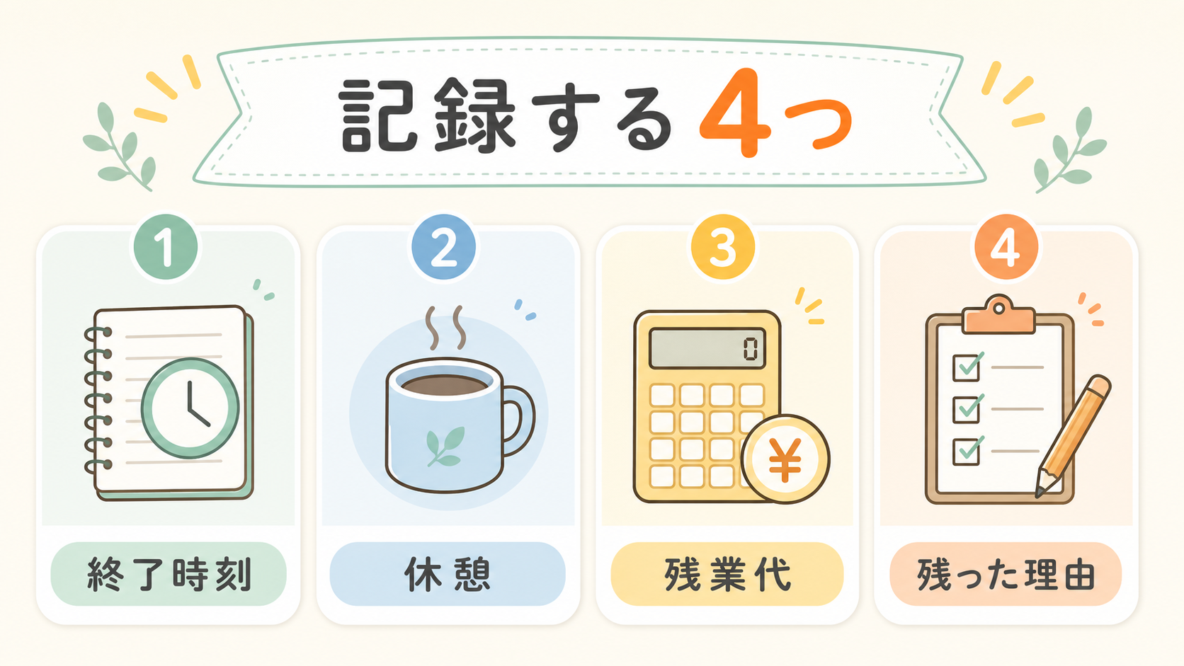 薬歴残業で記録する4つ