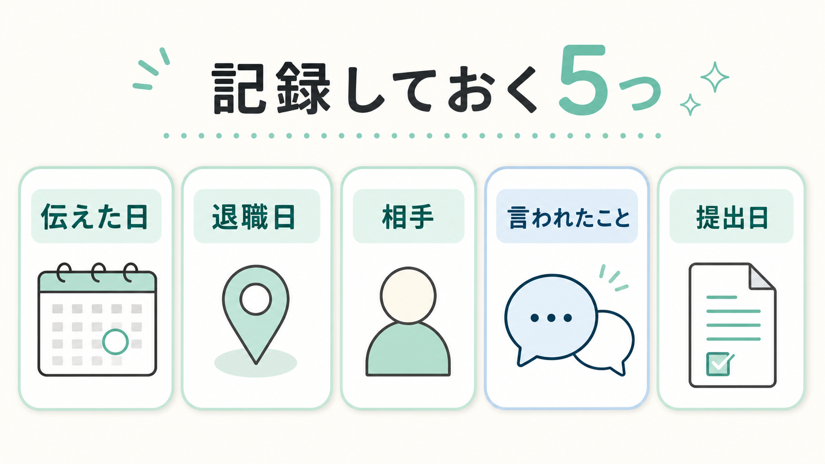記録しておく5つ